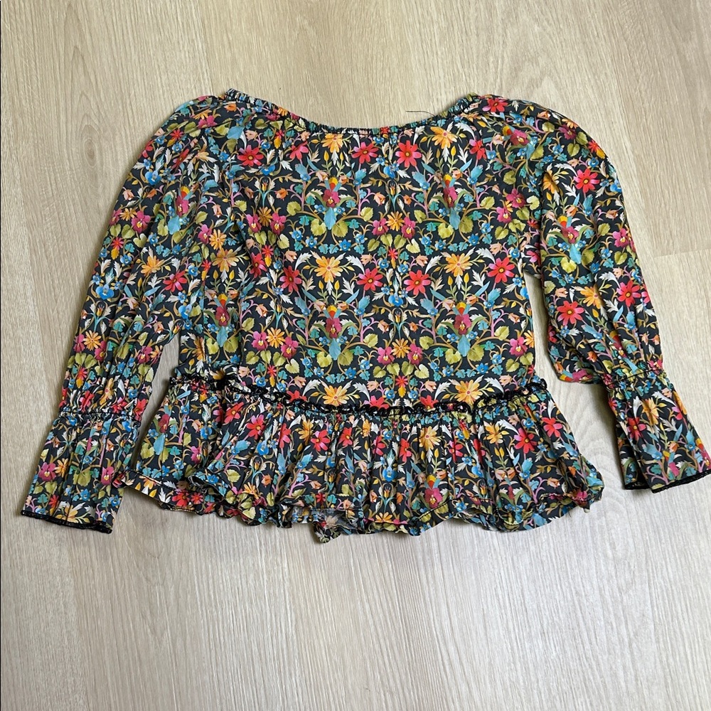 Peek Floral Tunic Shirt Heavenly Top 100% Cotton Girl’s size 4/5 VGUC